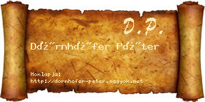Dörnhöfer Péter névjegykártya