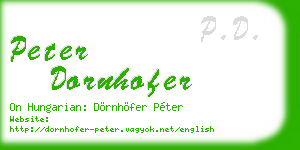 peter dornhofer business card
